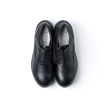 TRA-025　PLAIN TOE DERBY SHOES BL