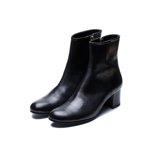C-2360　PLAIN TOE SIDE-ZIP BOOTS BL