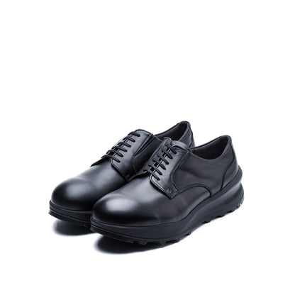 TRA-025　PLAIN TOE DERBY SHOES BL