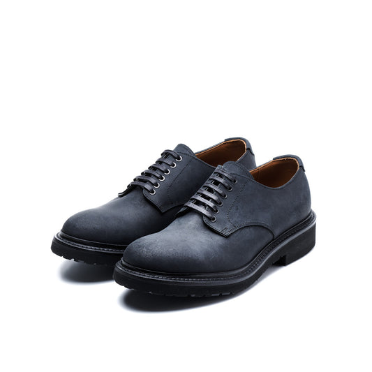 C-7059　PLAIN-TOE DERBY SHOES BL
