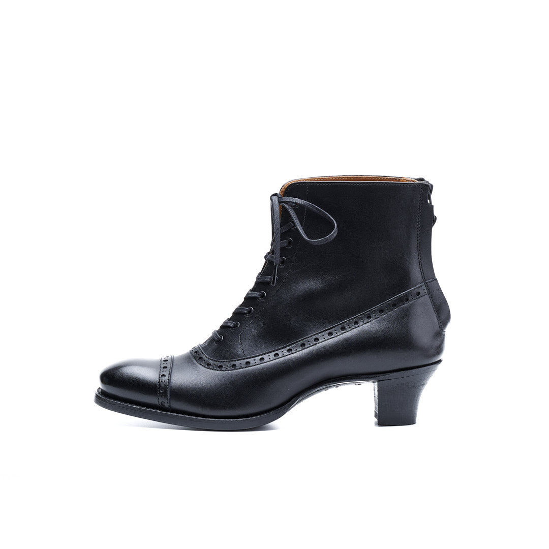 PC-5080　BACK-ZIP LACE-UP HEEL BOOTS BL