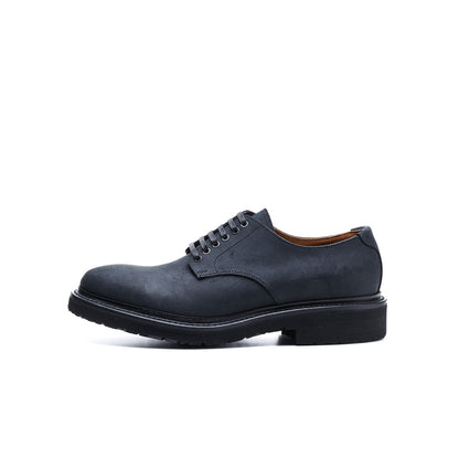 C-7059　PLAIN-TOE DERBY SHOES BL