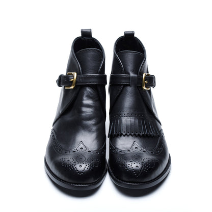 C-2359　SINGLE MONK HEEL BOOTS BL