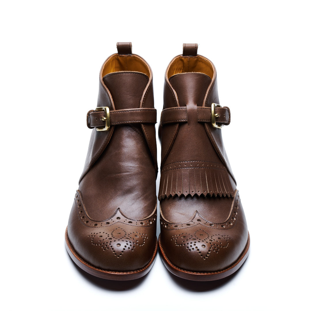 C-2359　SINGLE MONK HEEL BOOTS DBR