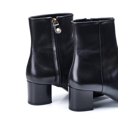 C-2360　PLAIN TOE SIDE-ZIP BOOTS BL