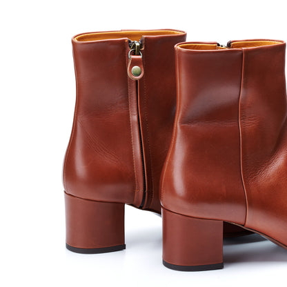 C-2360　PLAIN TOE SIDE-ZIP BOOTS BR