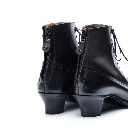 PC-5080　BACK-ZIP LACE-UP HEEL BOOTS BL