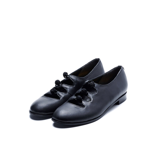 C-2364　CHINA BUTTON FLAT SHOES BL