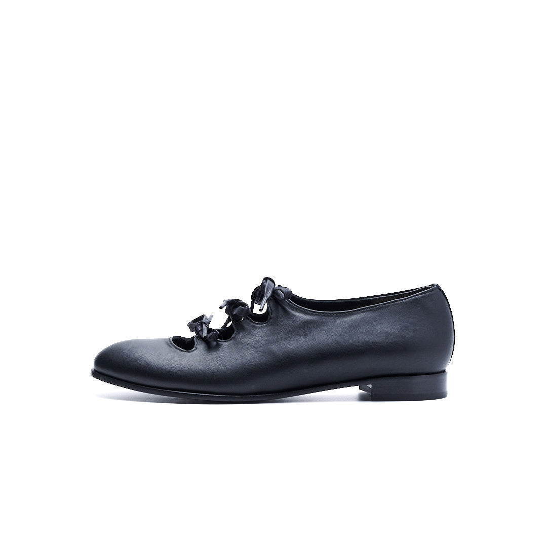 C-2362　RIBBON FLAT SHOES BL