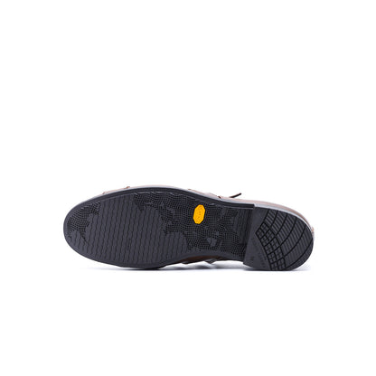 TR-029　WOVEN LEATHER STRAP SHOES DBR