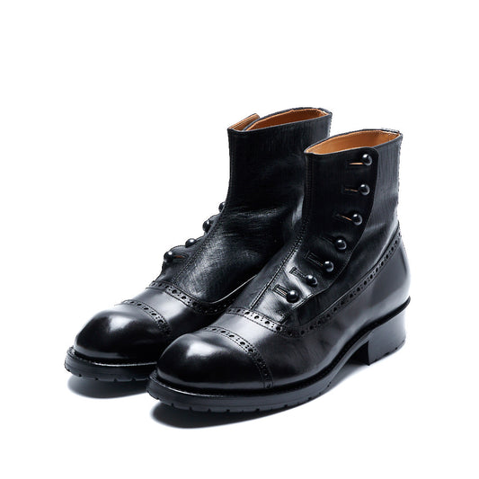 【受注オーダー／納期：2026年3月下旬】C-7063GA　BUTTON BOOTS BL