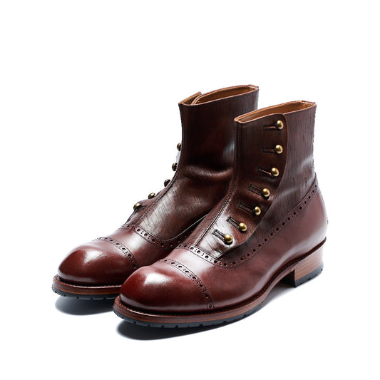 【受注オーダー／納期：2026年3月下旬】C-7063GA　BUTTON BOOTS DBR