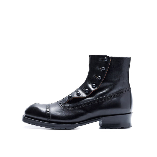 【受注オーダー／納期：2026年3月下旬】C-7063GA　BUTTON BOOTS BL