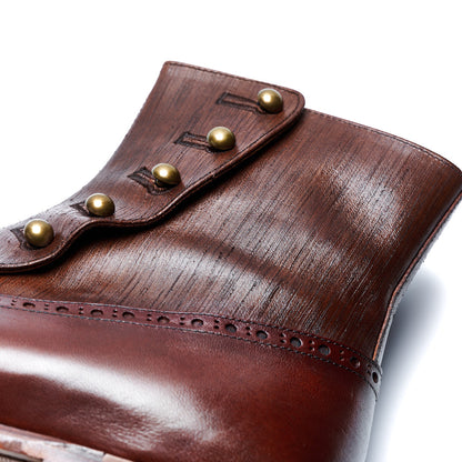 【受注オーダー／納期：2026年3月下旬】C-7063GA　BUTTON BOOTS DBR