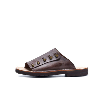 【受注オーダー／納期：2026年3月下旬】C-7050NN　BUTTON SANDALS DBR