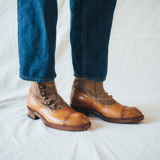 PC-5063TW　BUTTON BOOTS BR/BRTW