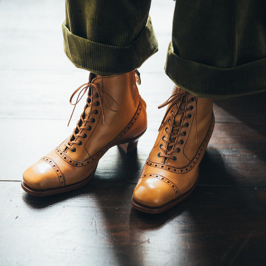 PC-5080　BACK-ZIP LACE-UP HEEL BOOTS CA