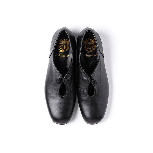 C-2324　U-FRONT CHINA BUTTON SHOES BL