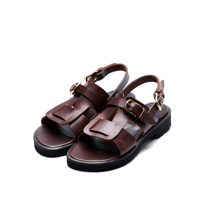 C-2350 OPEN VAMP FLAT SHOES BL