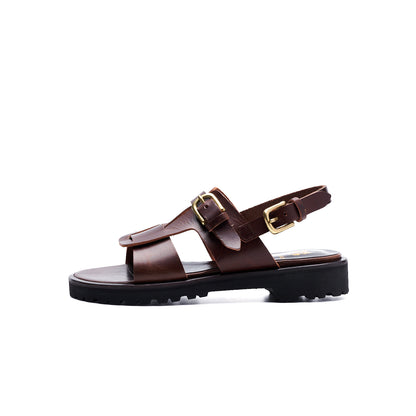 C-2350 OPEN VAMP FLAT SHOES BL
