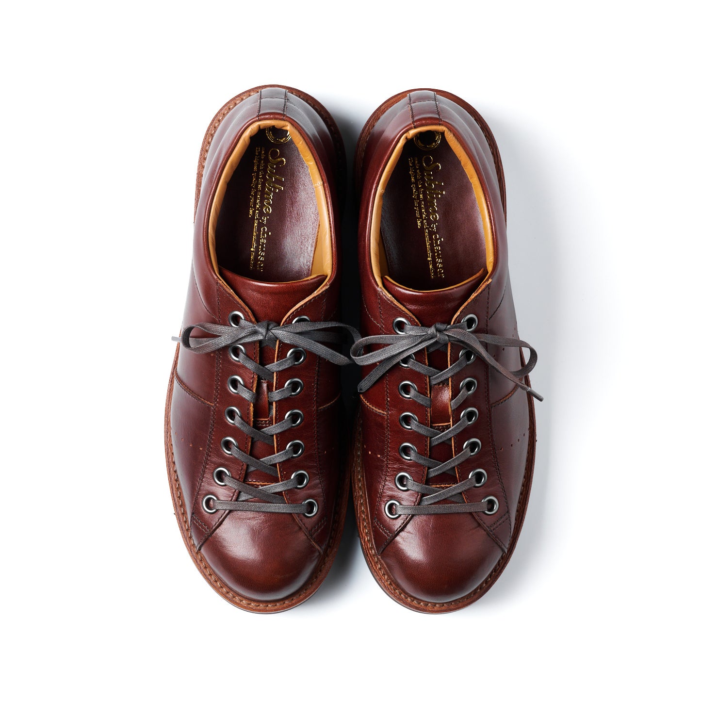 【10月中旬入荷予定】SU-112　LEATHER LOW-CUT SNEAKERS DBR