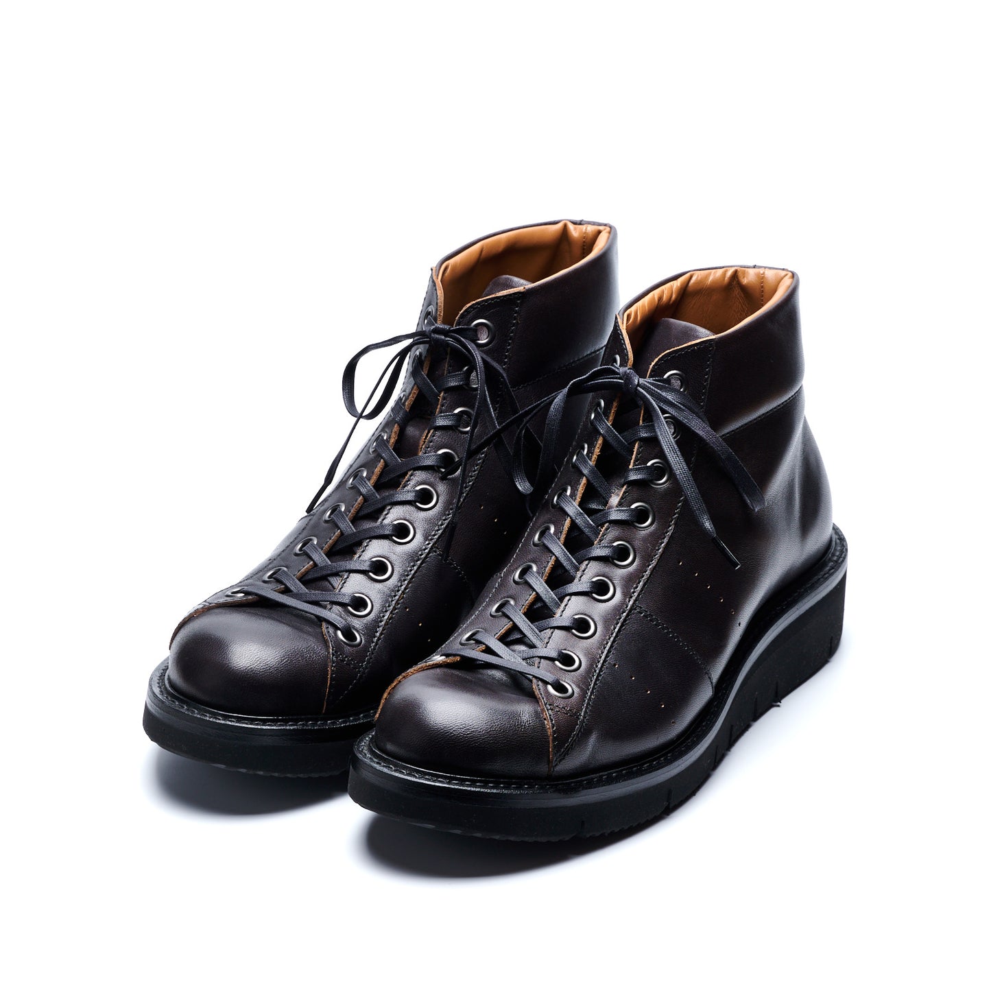 【10月中旬入荷予定】SU-113　LEATHER HIGH-CUT SNEAKERS BL