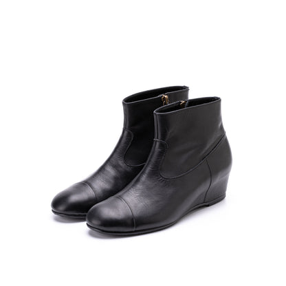MU-947　SHORT WEDGE BOOTS BL