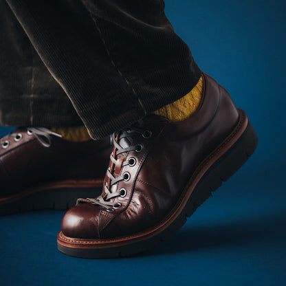 【10月中旬入荷予定】SU-112　LEATHER LOW-CUT SNEAKERS DBR