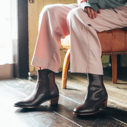 【10月中旬入荷予定】PC-5087　WESTERN HEEL BOOTS DBR