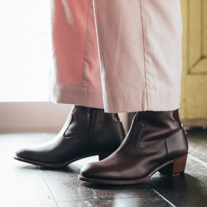 【10月中旬入荷予定】PC-5087　WESTERN HEEL BOOTS DBR