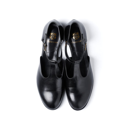 C-2350 OPEN VAMP FLAT SHOES BL