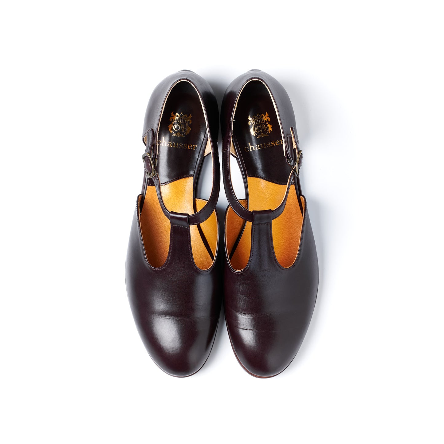 C-2373　T-STRAP FLAT SHOES DBR