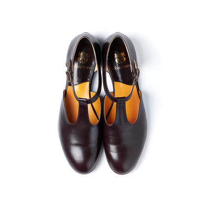 C-2373　T-STRAP FLAT SHOES DBR