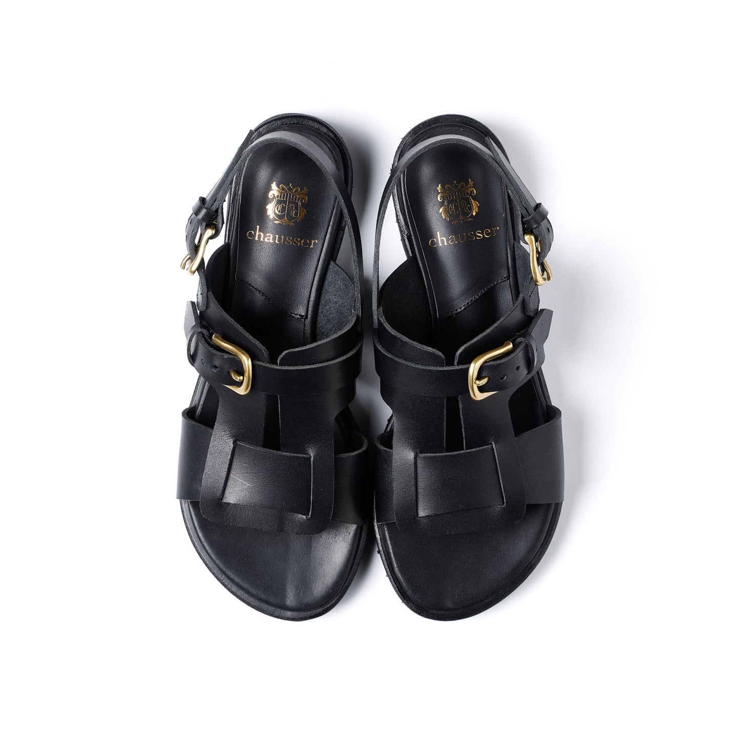 C-2350 OPEN VAMP FLAT SHOES BL