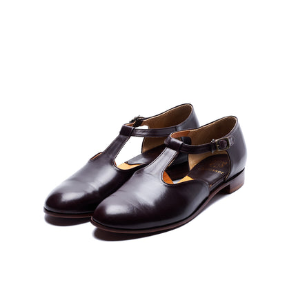 C-2373　T-STRAP FLAT SHOES DBR