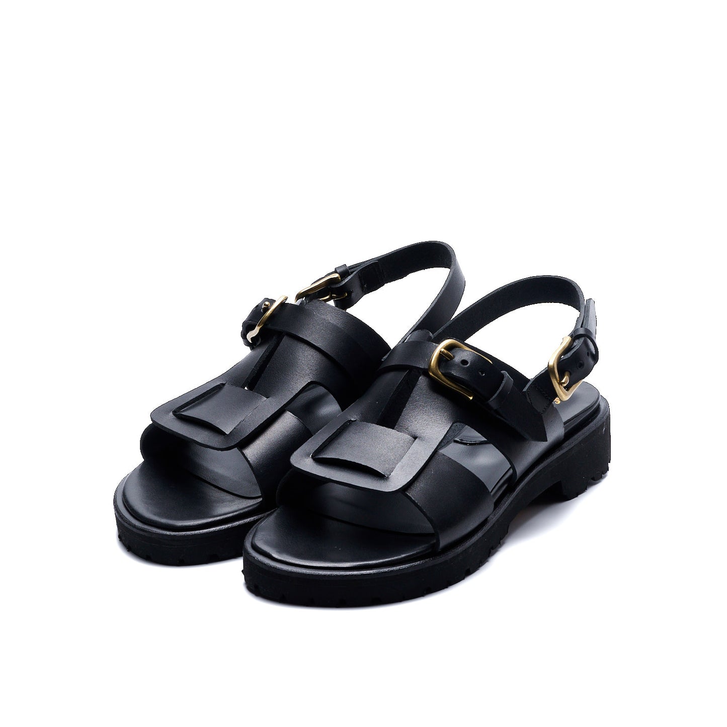 C-2350 OPEN VAMP FLAT SHOES BL
