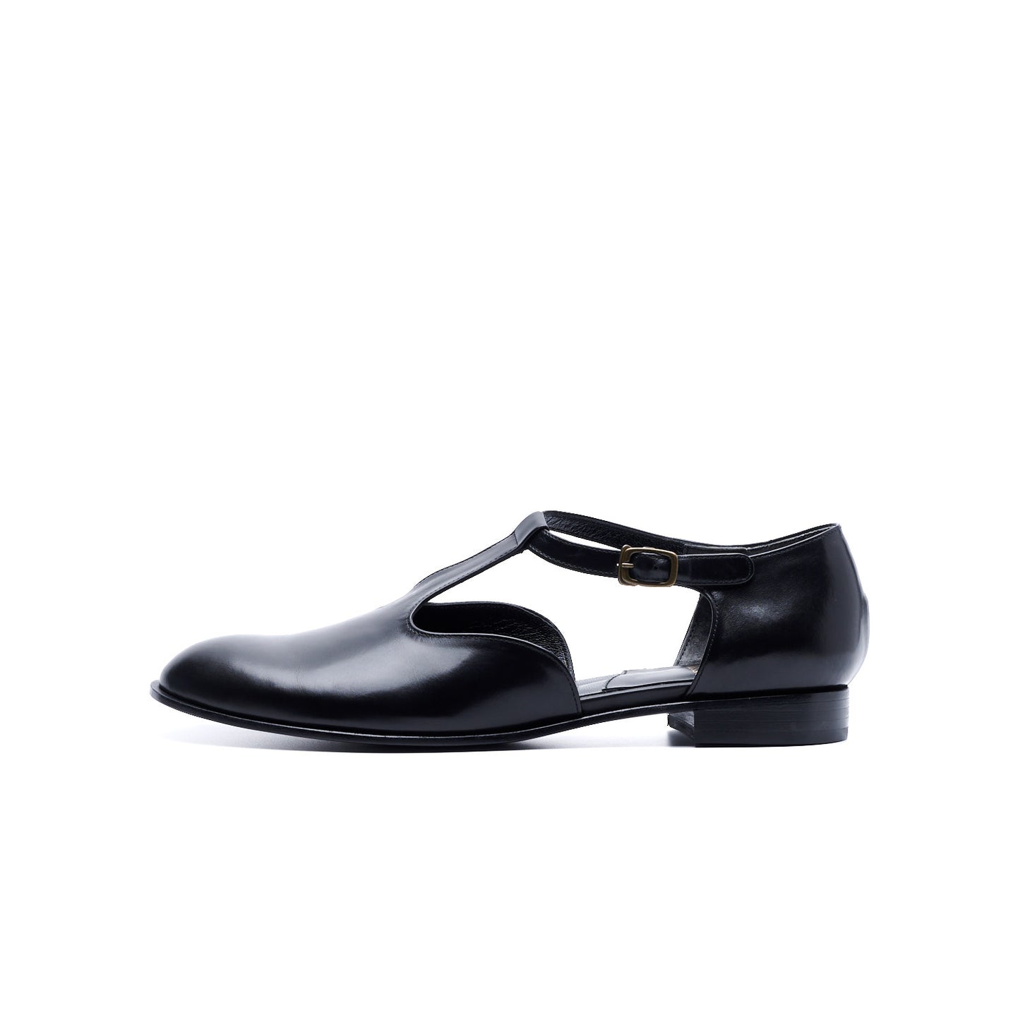 C-2350 OPEN VAMP FLAT SHOES BL