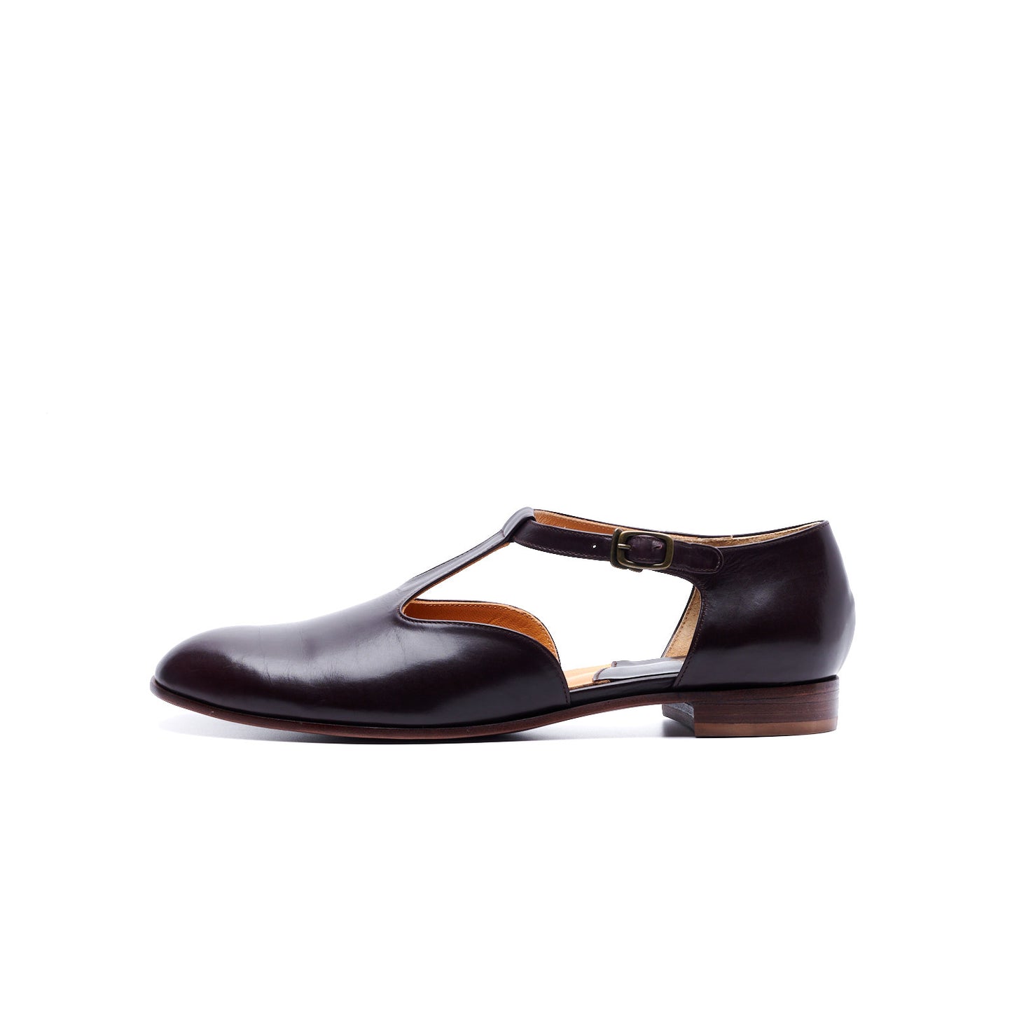 C-2373　T-STRAP FLAT SHOES DBR