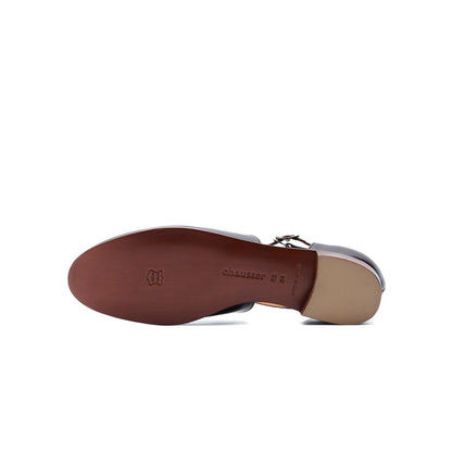 C-2373　T-STRAP FLAT SHOES DBR