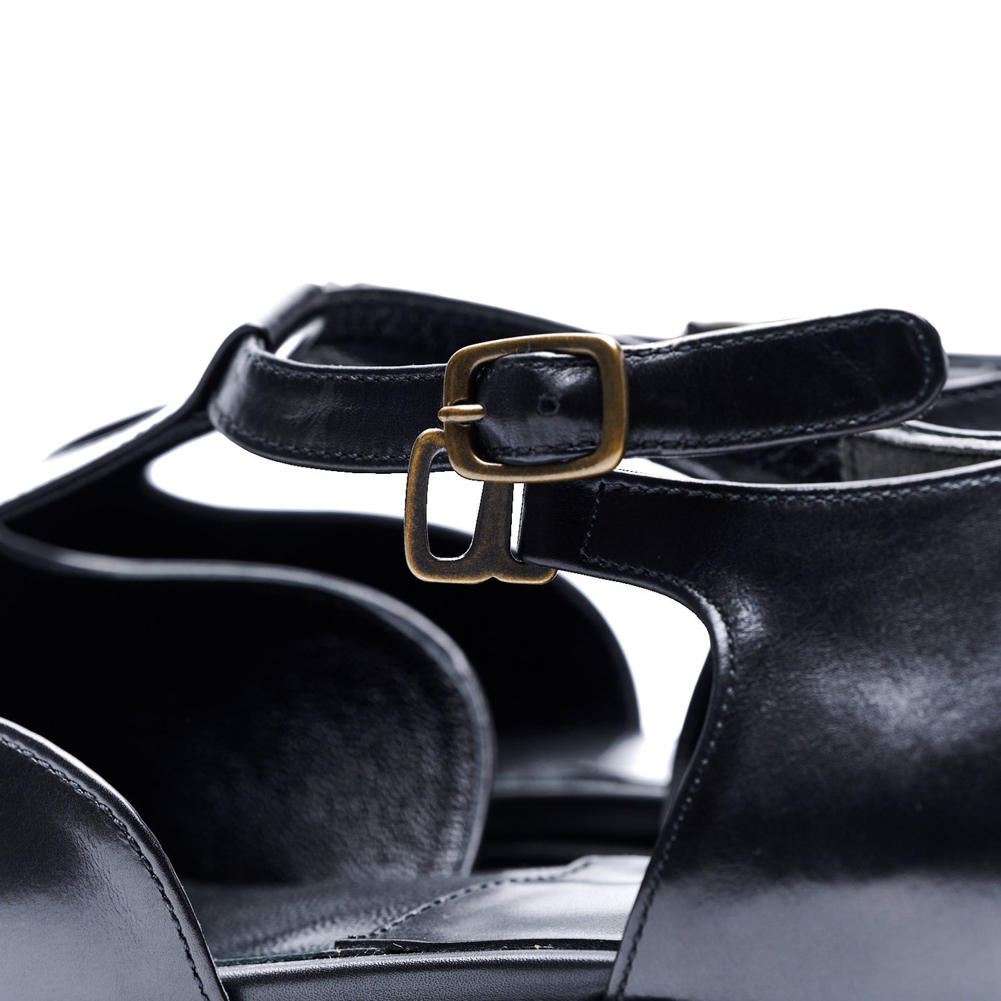 C-2350 OPEN VAMP FLAT SHOES BL