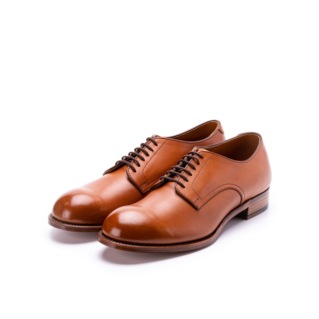 C-7930 CORDOVAN PLAIN TOE SHOES NATURAL