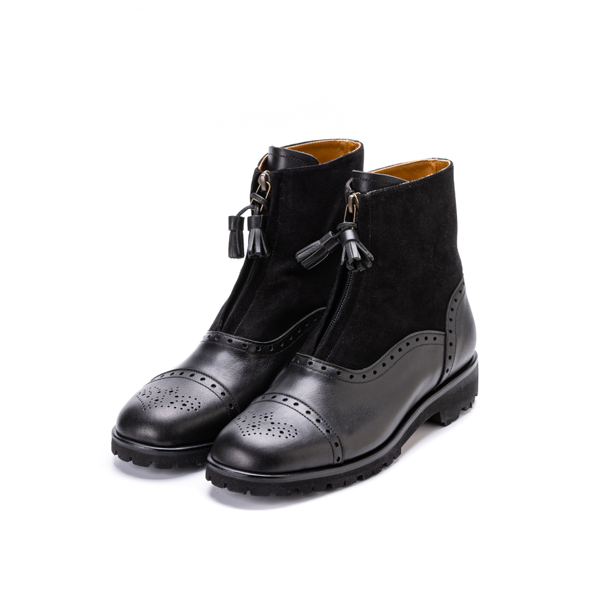 C-2317　FRONT ZIP BOOTS BL/BLS